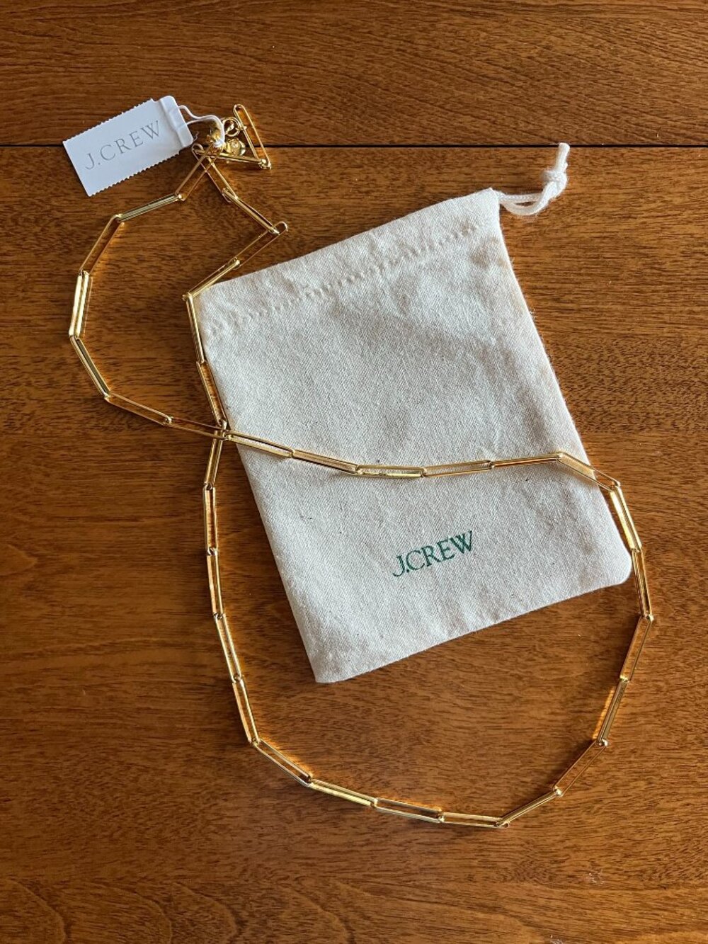 J. Crew gold paperclip necklace NWT